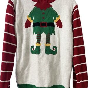 Ugly Christmas Elf Sweater - Red and Green